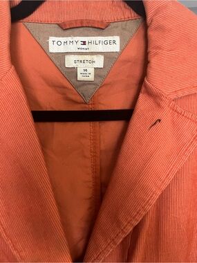 Tommy Hilfiger Orange Corduroy Stretch Blazer